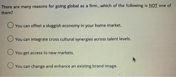 There are many reasons for going global as a