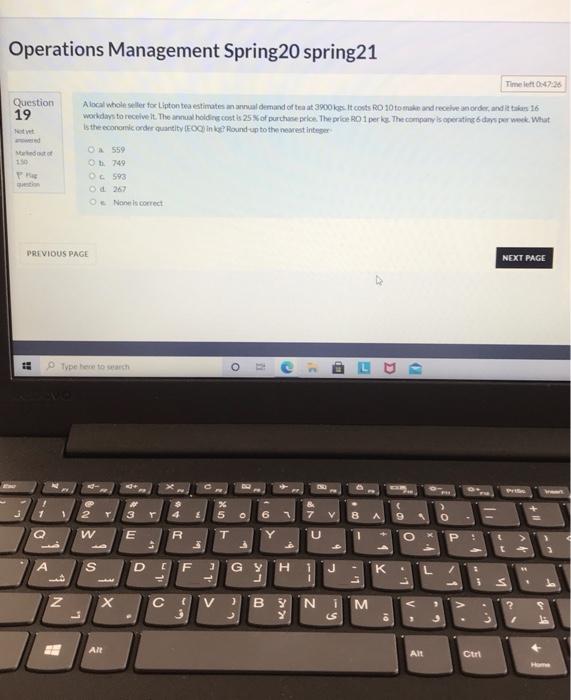 Operations Management Spring20 spring21