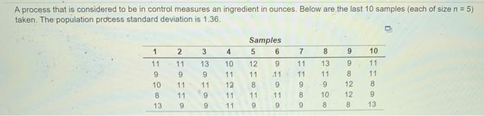 A process that is considered to be in control