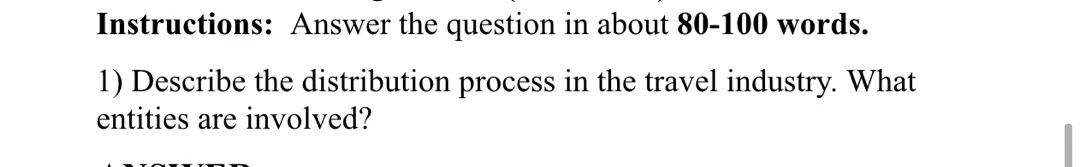 Instructions: Answer the question in about 80-100
