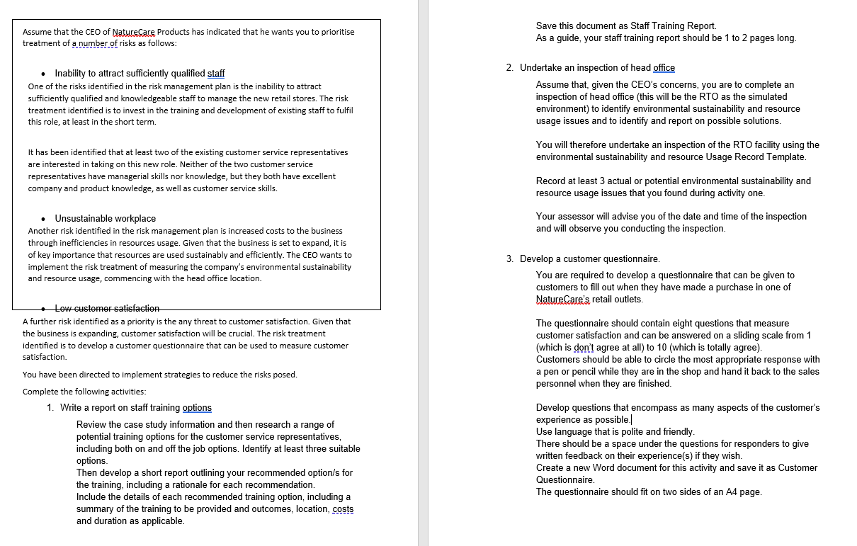 Assume that the CEO of NatureCare Products has