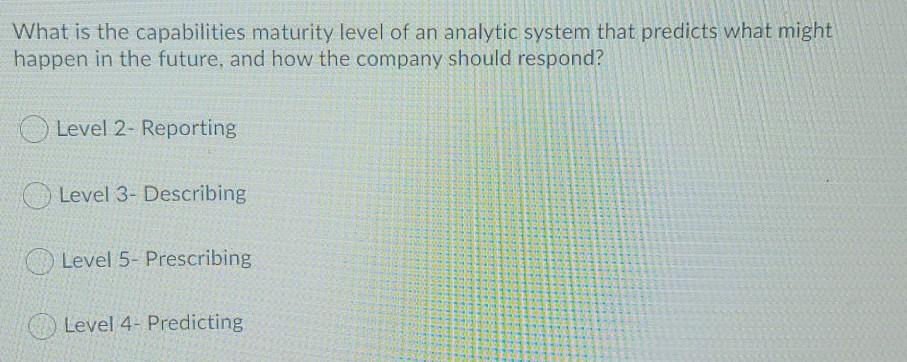 What is the capabilities maturity level of an