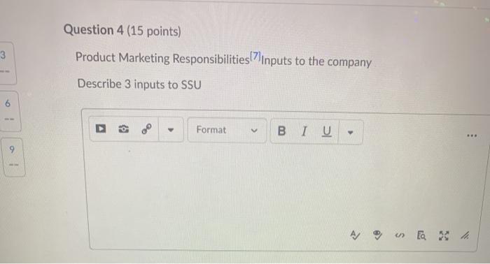 Question 4 (15 points) 3 Product Marketing