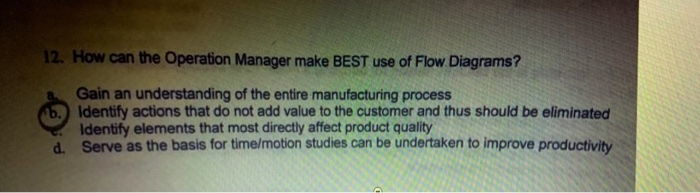 12. How can the Operation Manager make BEST use