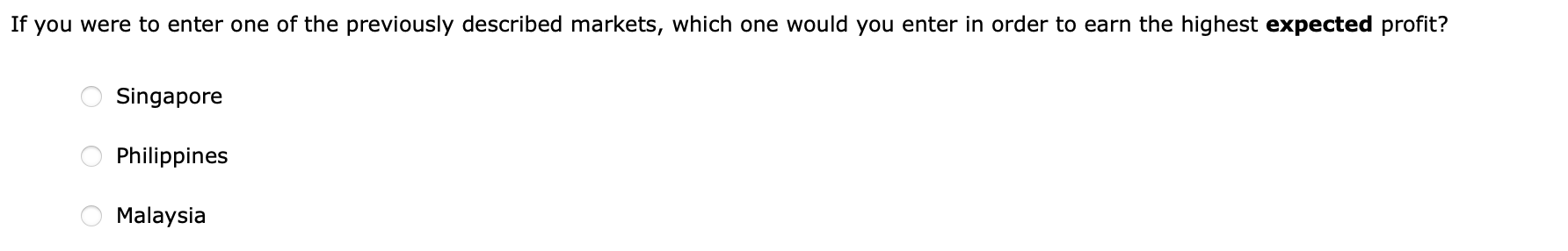 You're the manager of global opportunities for a