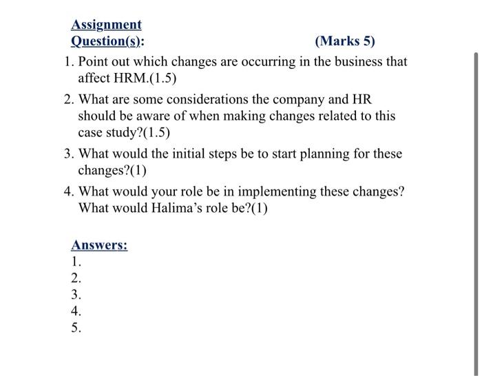 human resorces assighment Read the case given