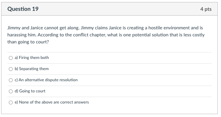 Question 19 4 pts Jimmy and Janice cannot get