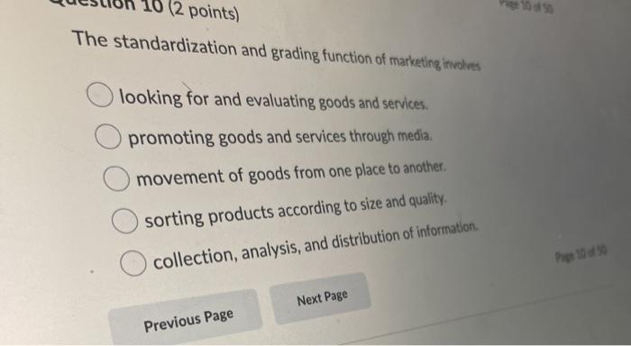 16 (2 points) The standardization and grading