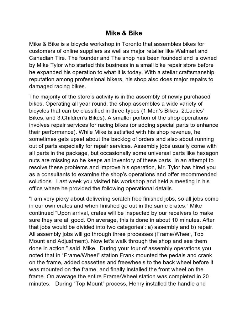 Mike & Bike Mike & Bike is a bicycle workshop in