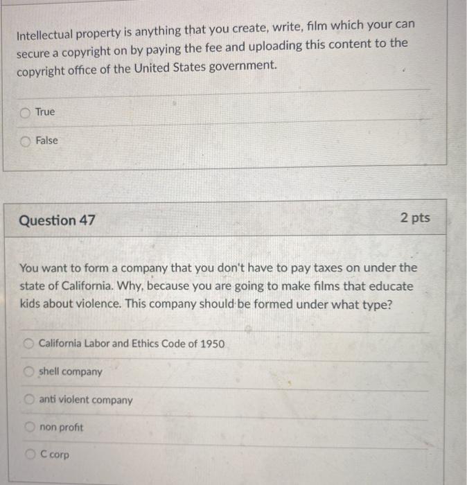 Intellectual property is anything that you