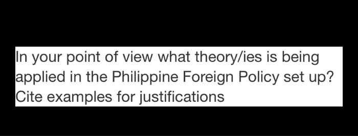 In your point of view what theory/ies is being