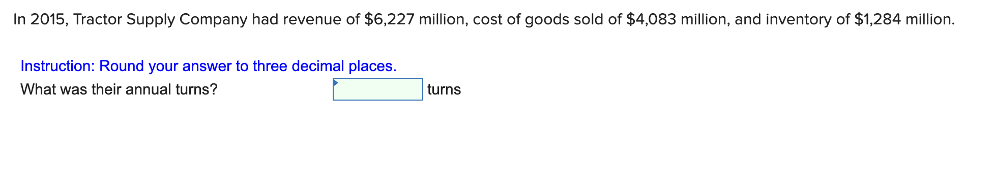 In 2015, Tractor Supply Company had revenue of