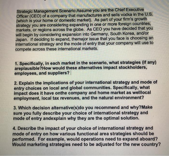 help for question 2 Strategic Management