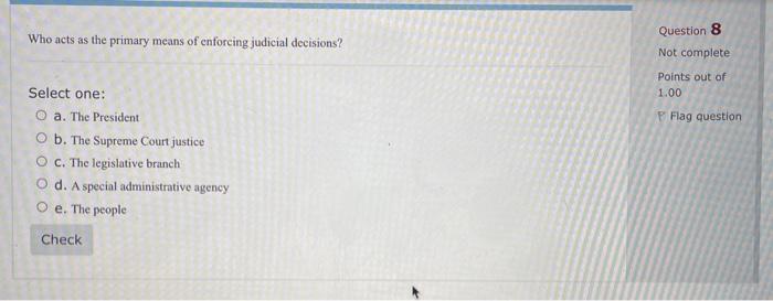 Question 6 Which of the following agencies serves