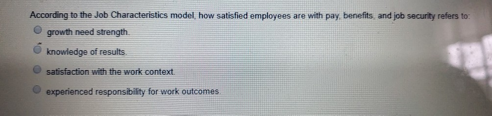 According to the Job Characteristics model, how