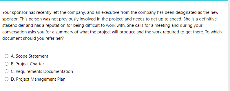 Your sponsor has recently left the company, and