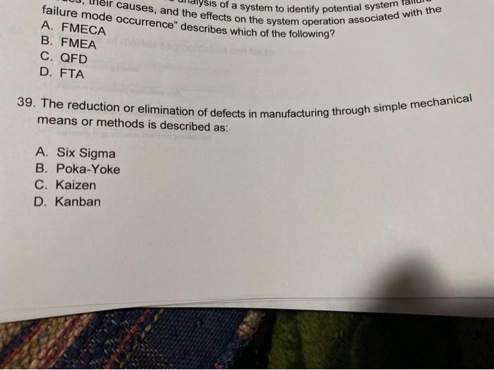 failure mode occurrence" describes which of the