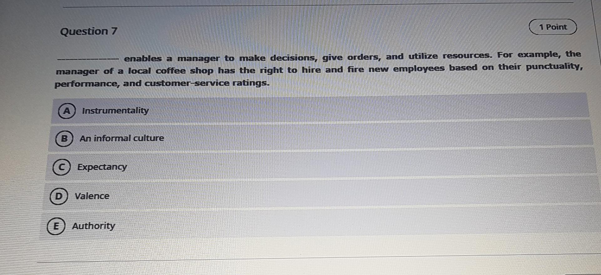 Question 5 1 Point Abdulla believes that he works