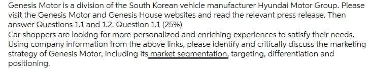 Genesis Motor is a division of the South Korean