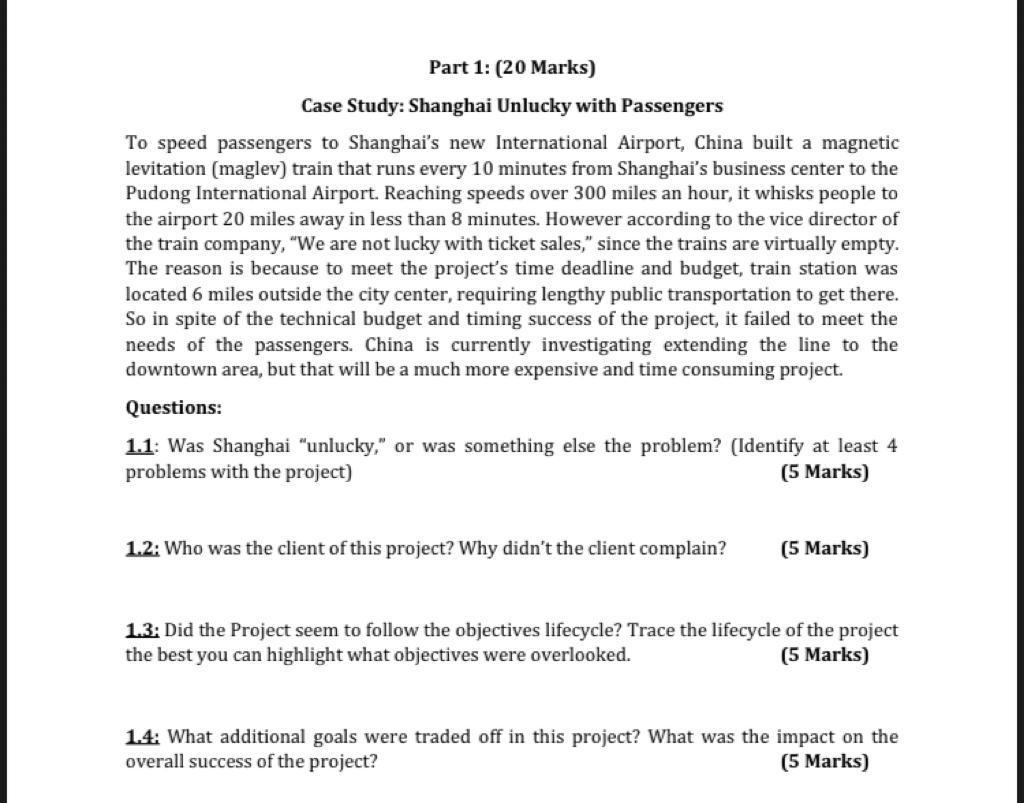 Part 2: Project Scope Management (12 Marks) 2.1: