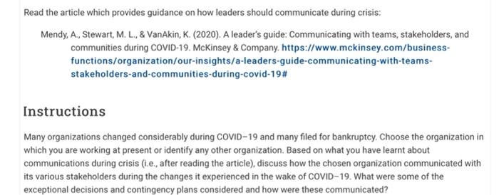 Read the article which provides guidance on how