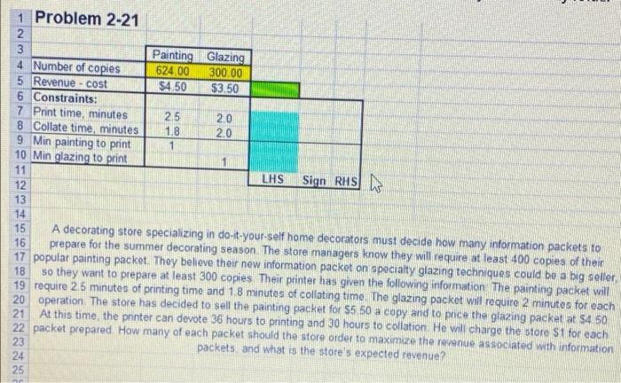 Son O NN 1 Problem 2-21 2 Painting Glazing 4