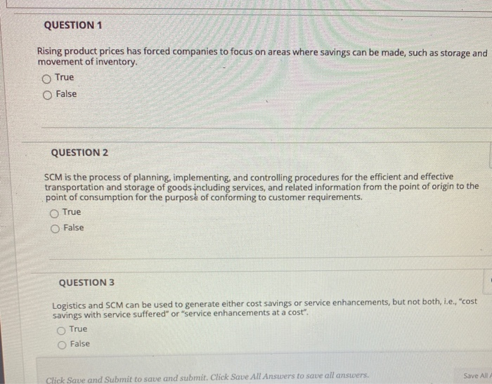 QUESTION 1 Rising product prices has forced