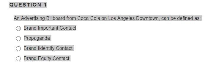 QUESTION 1 An Advertising Billboard from