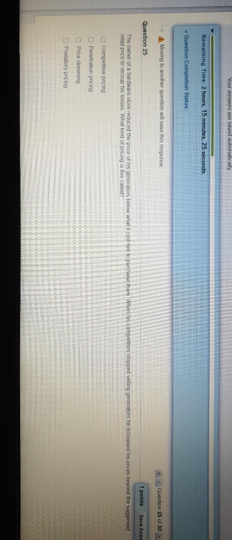 Your answers are saved automatically Remaining