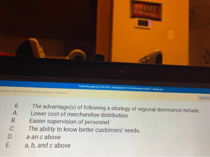 Retail Management ONLINEJ Assignment 4 Fall