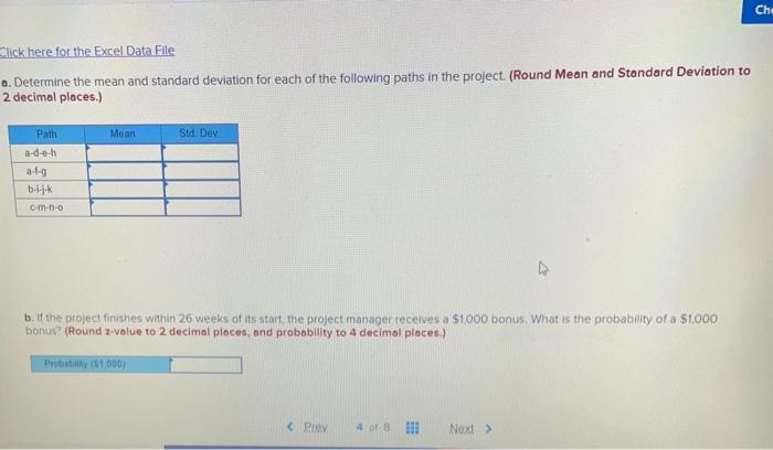 A project manager has compiled a list of major
