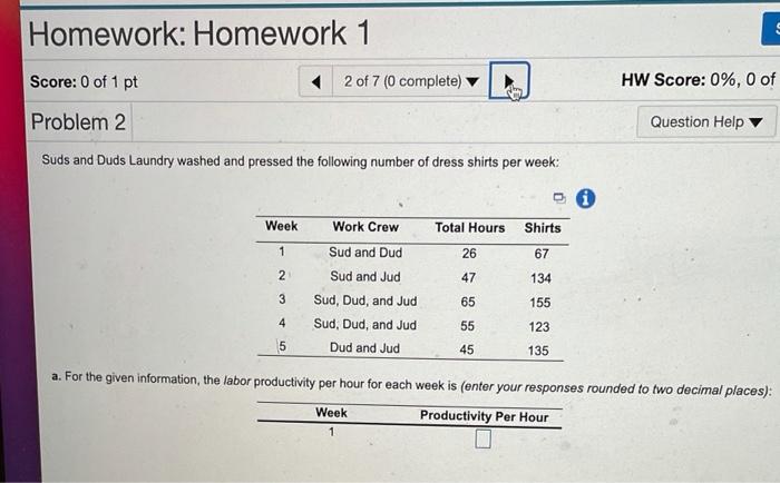 Homework: Homework 1 Score: 0 of 1 pt 2 of 7 (0