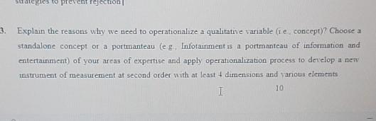 Strategies to prevent rejection 3. Explain the