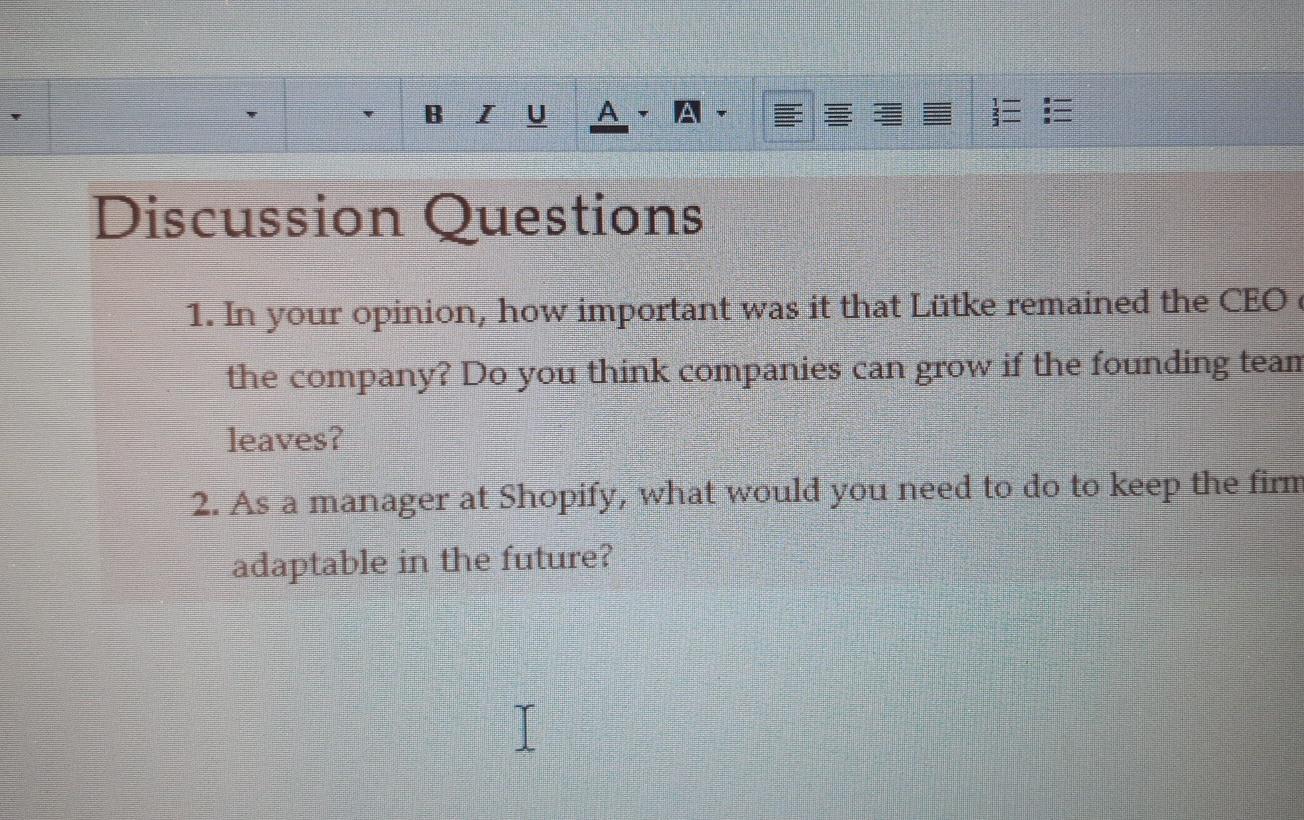 please answer 1 and 2 thanks I U E DE Discussion