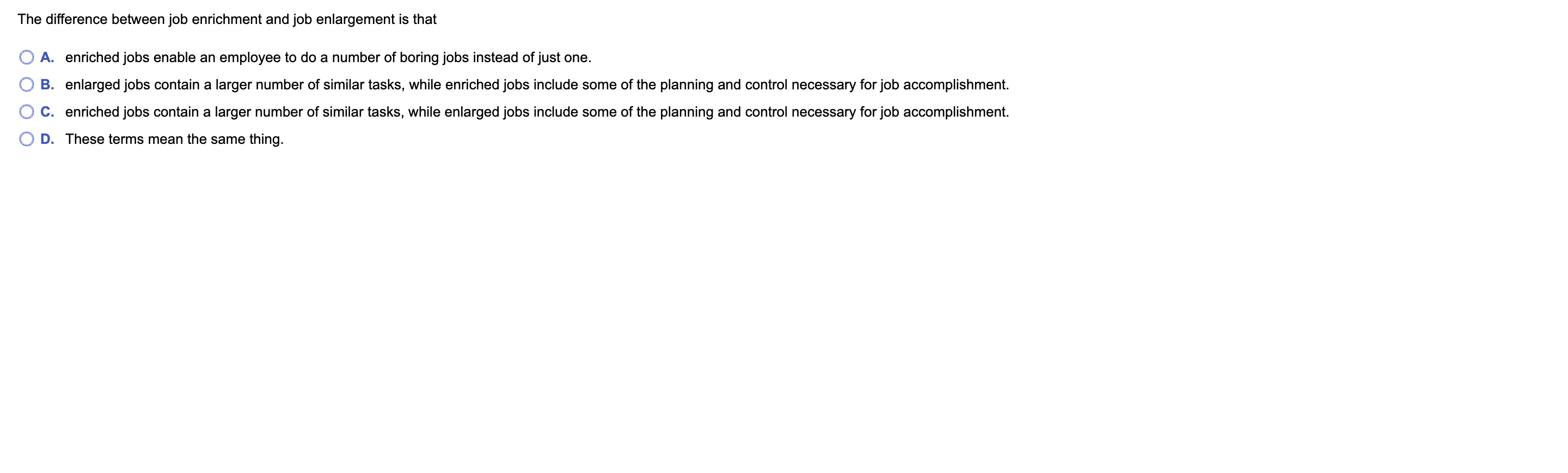 The difference between job enrichment and job