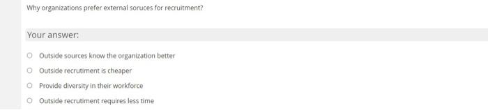 Why organizations prefer external soruces for