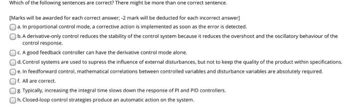 Which of the following sentences are correct?