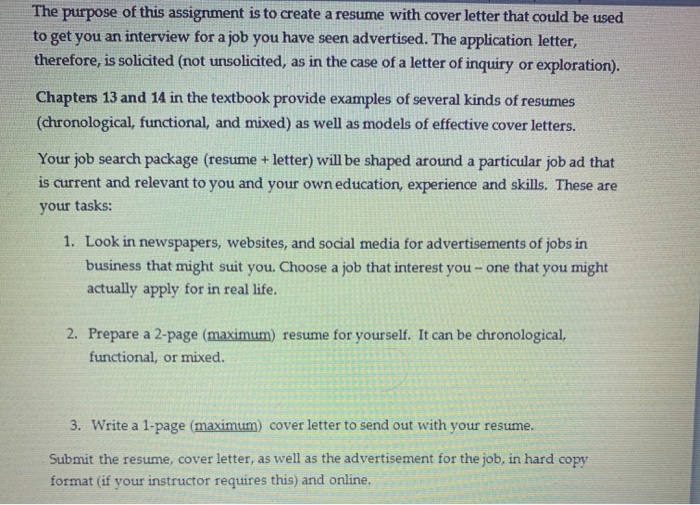 The purpose of this assignment is to create a