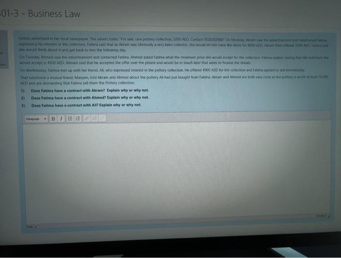 Fatita advertised in her local newspaper. The