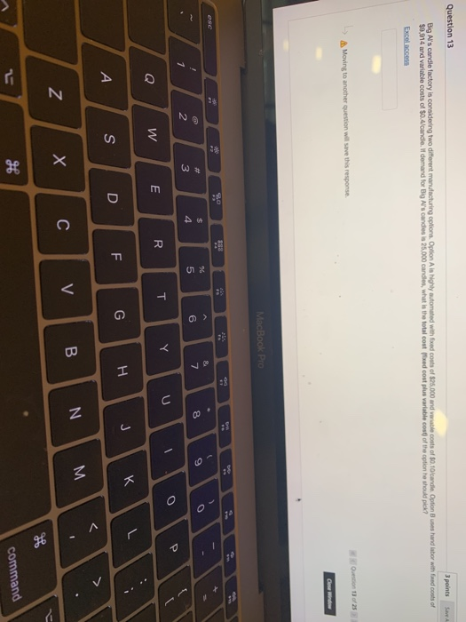 Question 13 s and labor with food costs of Big