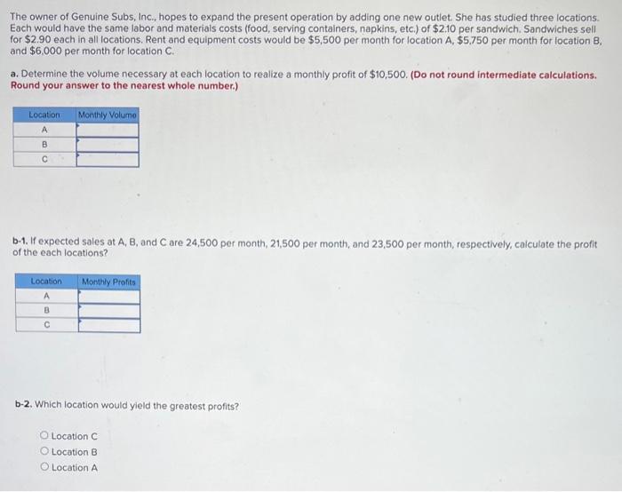 The owner of Genuine Subs, Inc., hopes to expand