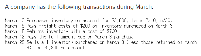 A company has the following transactions during