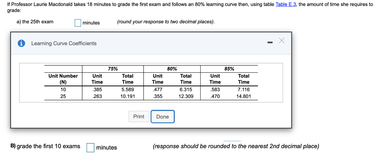 If Professor Laurie Macdonald takes 18 minutes to