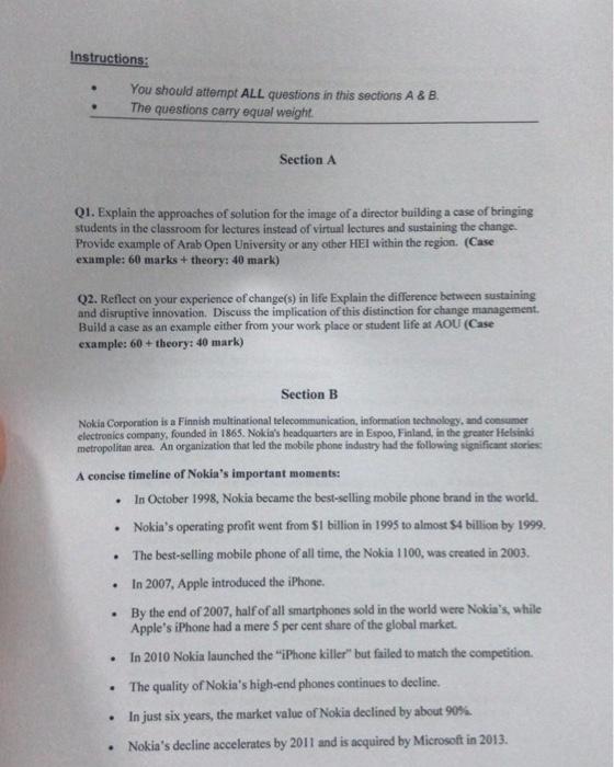 Instructions: . You should attempt ALL questions