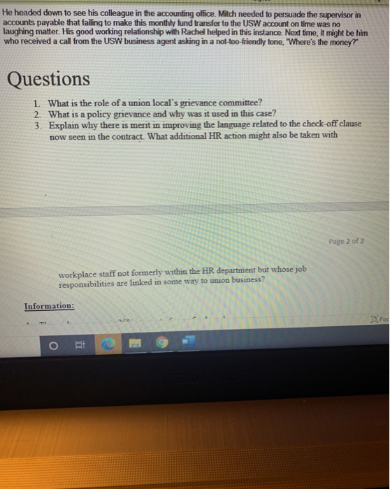 Appendix A Scenario: Where's The Money? Mitch