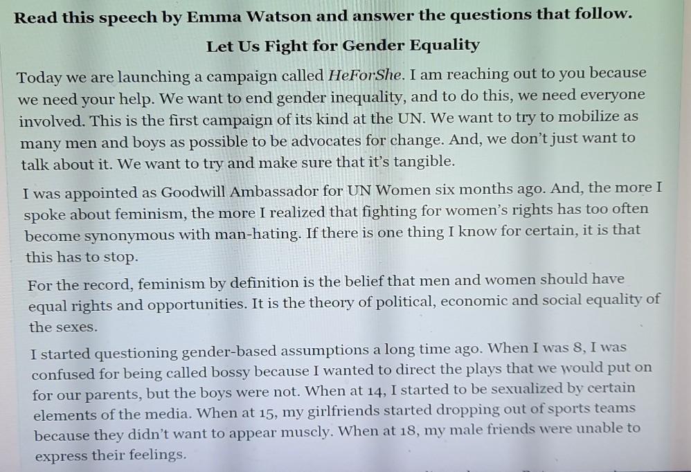 4 photos about the text and just 1 question to