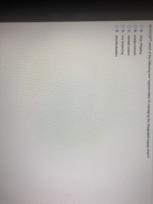 All EXCEPT which of the following are