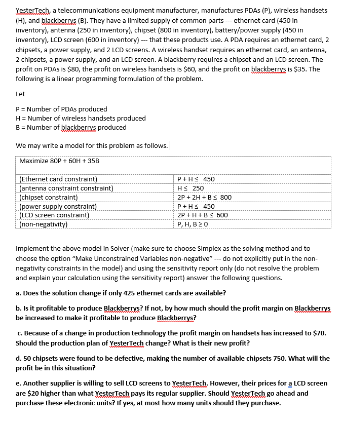 YesterTech, a telecommunications equipment