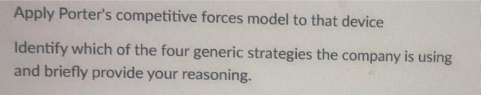 Apply Porter's competitive forces model to that