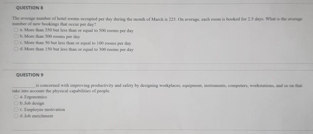 QUESTIONS The average number of hotel rooms